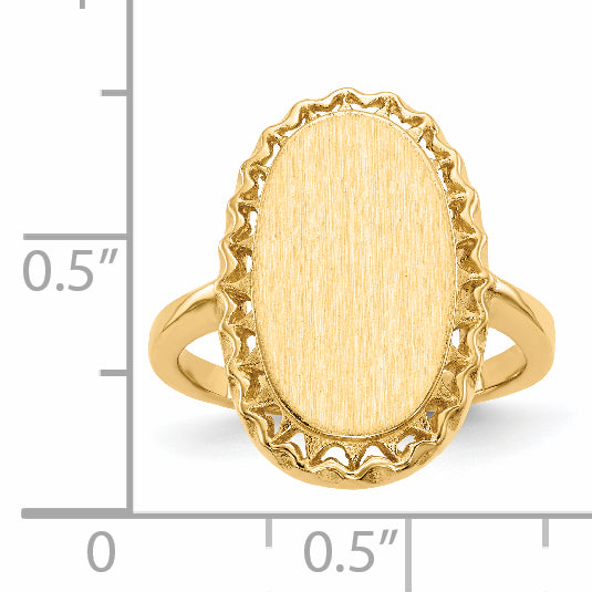 14k 9.5x16.5mm Open Back Signet Ring RS204