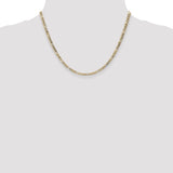 14K 10 inch 3.5mm Semi-Solid Figaro with Lobster Clasp Anklet BC93