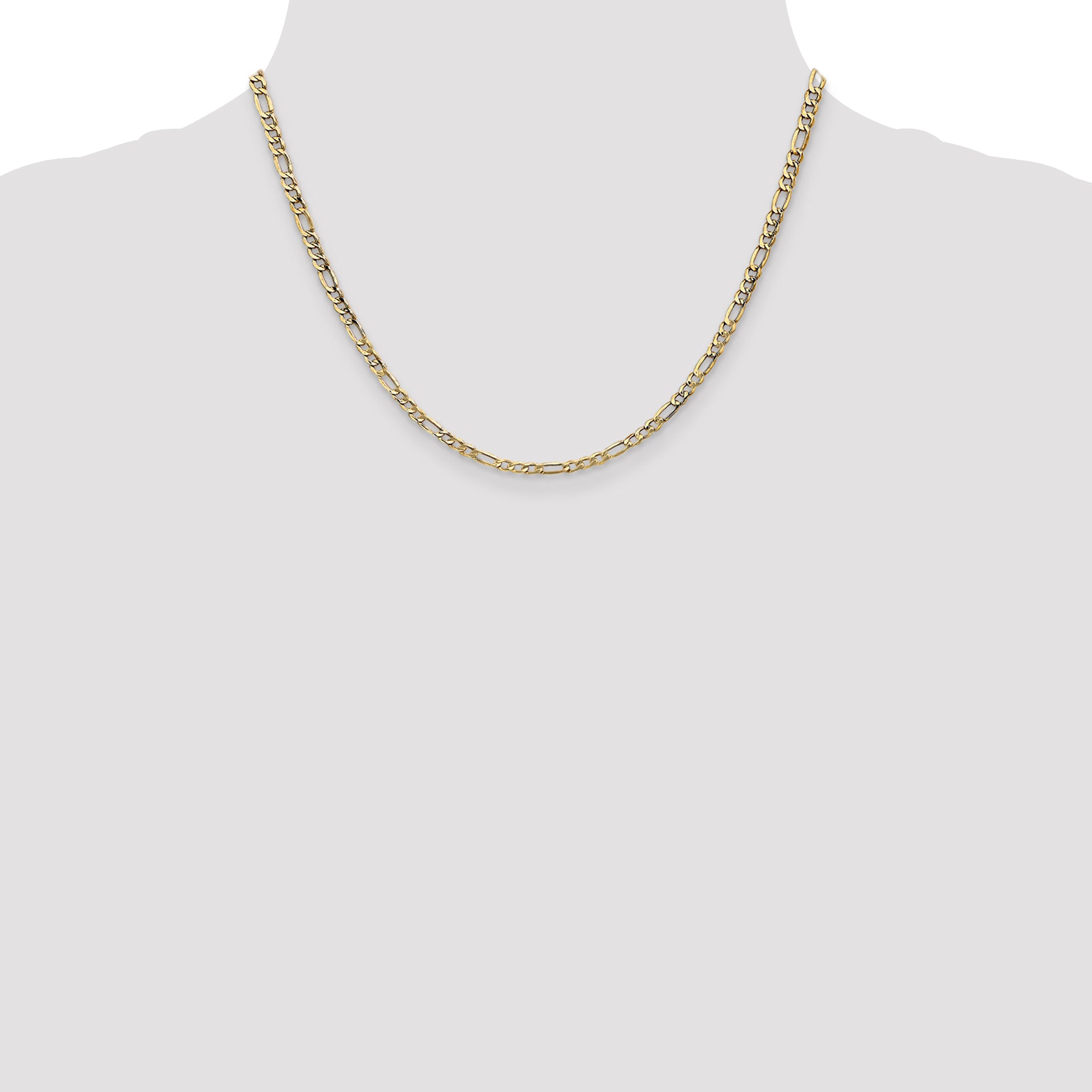 14K 10 inch 3.5mm Semi-Solid Figaro with Lobster Clasp Anklet BC93