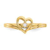 14k Polished AAA Diamond Heart Ring Y1780AAA