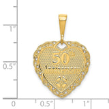 14k Reversible 50th ANNIVERSARY / OUR LOVE GROWS STRONGER EVERY YEAR Charm C1673