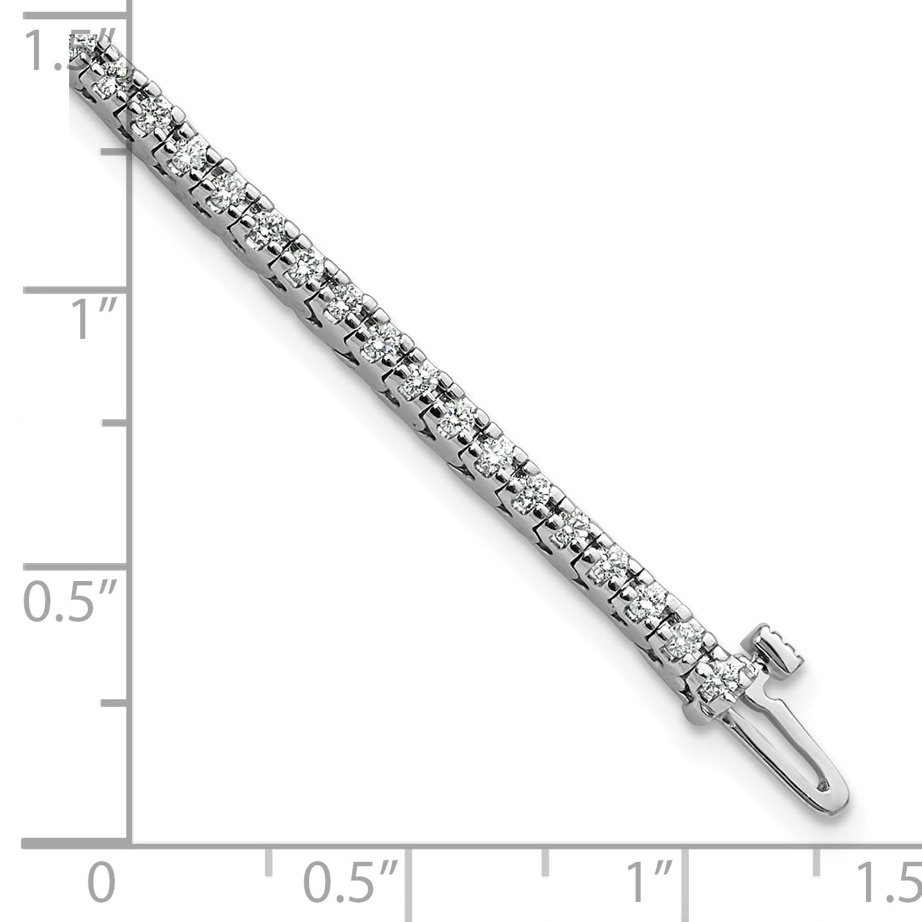 14k White Gold Complete 1.25 carat Round AAA Diamond 4-prong 7 inch Tennis Bracelet X729WAAA