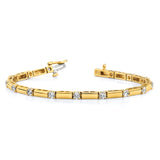 14k Complete 2.1 carat Round VS Diamond Bar Link 7 inch Tennis Bracelet X763VS
