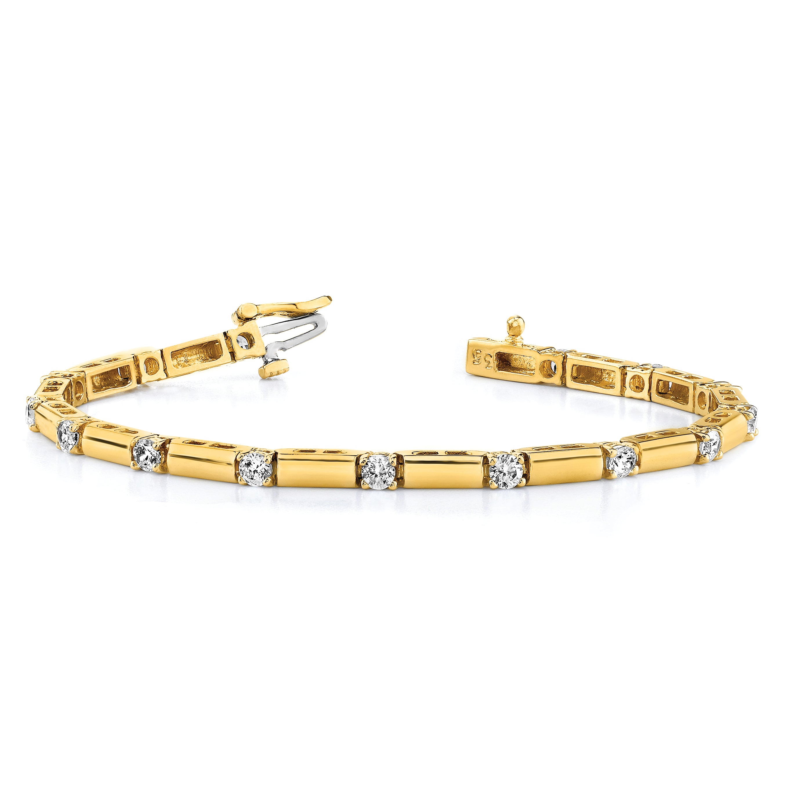 14k Complete 2.1 carat Round VS Diamond Bar Link 7 inch Tennis Bracelet X763VS
