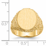 14k 14.0x17.0mm Open Back Mens Signet Ring RS162