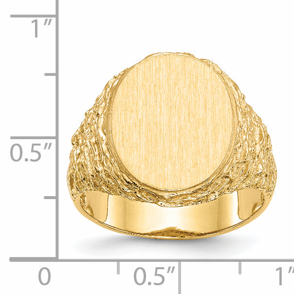14k 14.0x17.0mm Open Back Mens Signet Ring RS162