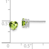 14k White Gold 5mm Heart Peridot Post Earrings XE97WPE