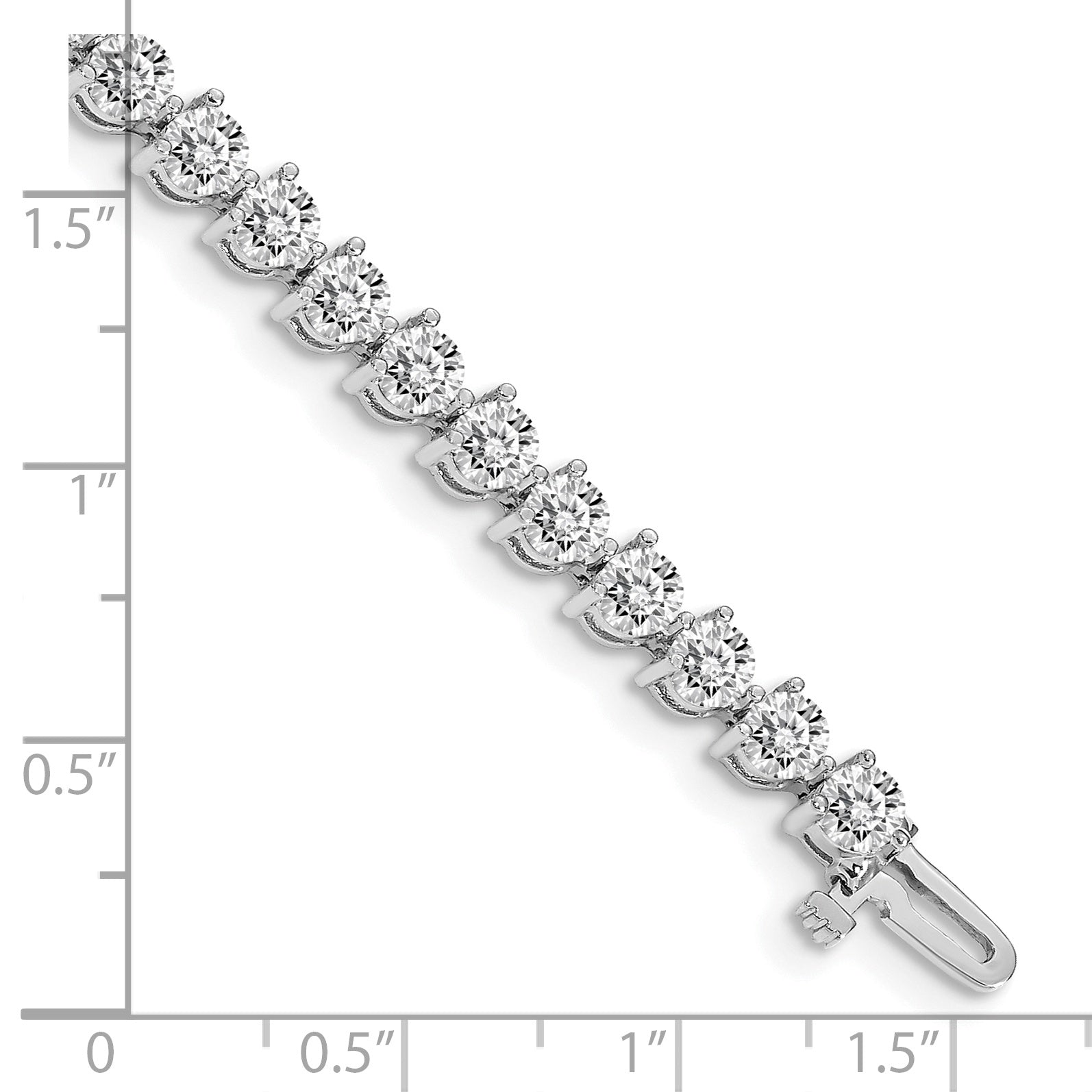 14k White Gold Complete 8.5 carat Round A Diamond 3-prong 7 inch Tennis Bracelet X2843WA
