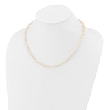 14k 5-6mm White Semi-Round Freshwater Cultured Pearl 12 inch Necklace XF452