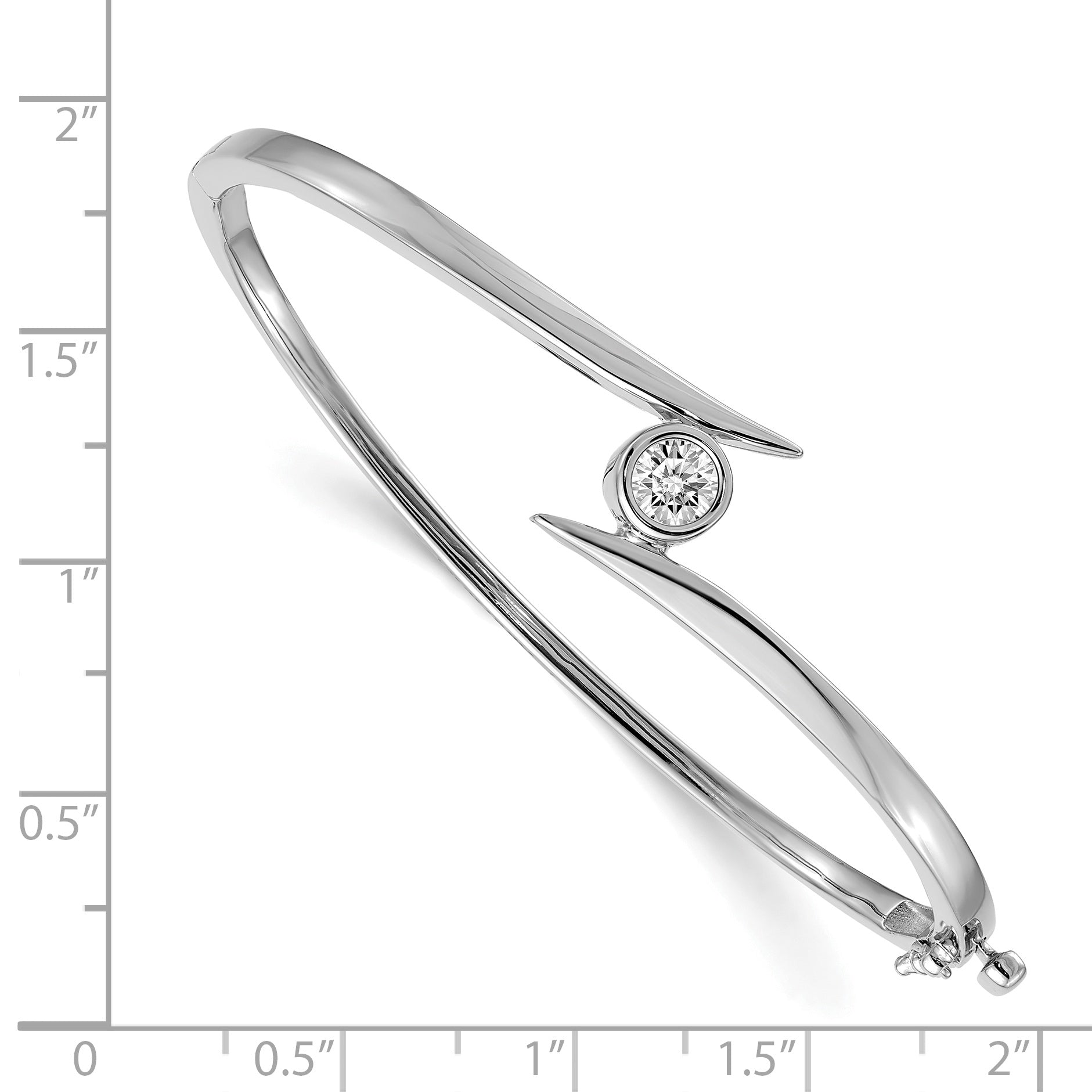 14k White Gold Complete 1/2 carat AAA Diamond Hinged Oval Bangle Bracelet XB170AAA