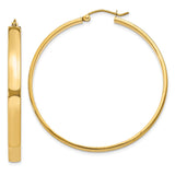 14k 4x45mm Polished Tube Hoop Earrings TA243