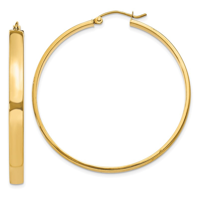 14k 4x45mm Polished Tube Hoop Earrings TA243