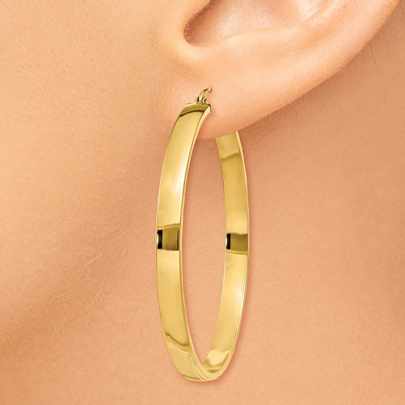 14k 4x45mm Polished Tube Hoop Earrings TA243