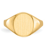 14k 9.5x11.0mm Oval Open Back Signet Ring RS113