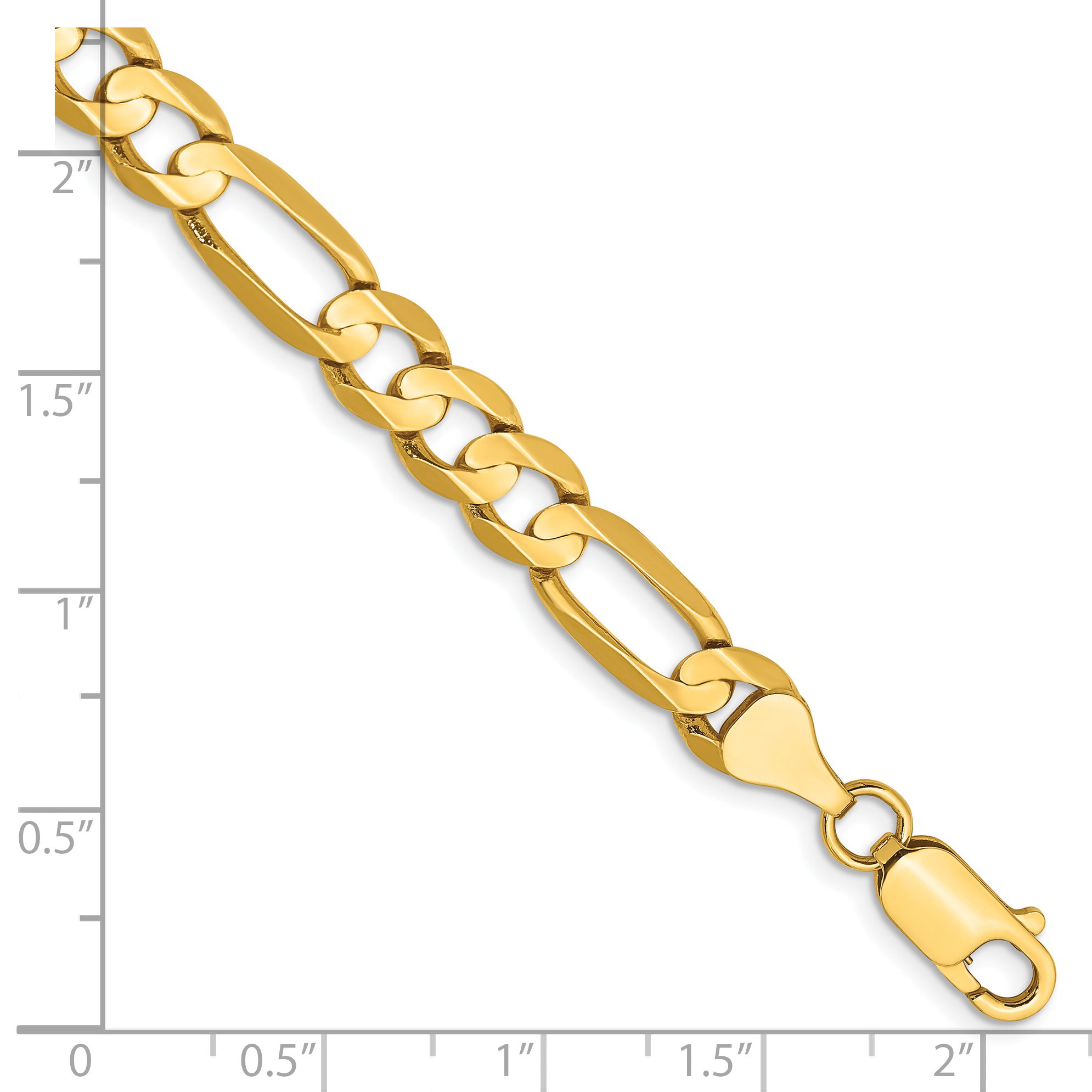 14K 26 inch 6.75mm Concave Open Figaro with Lobster Clasp Chain LFG180