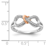 14k Two-tone 1/10 carat Diamond Infinity with Heart Ring RM5729