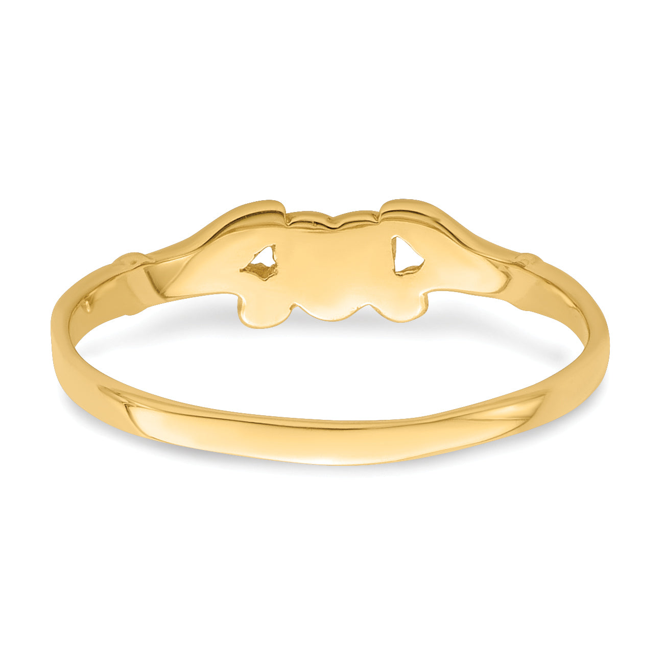 14k Textured Mini Heart Size 1 Baby / Childs Ring K3844