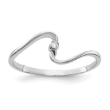 14k White Gold AA Diamond Curved Ring Y1717AA