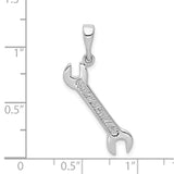 14k White Gold 3-D Wrench Pendant K2814
