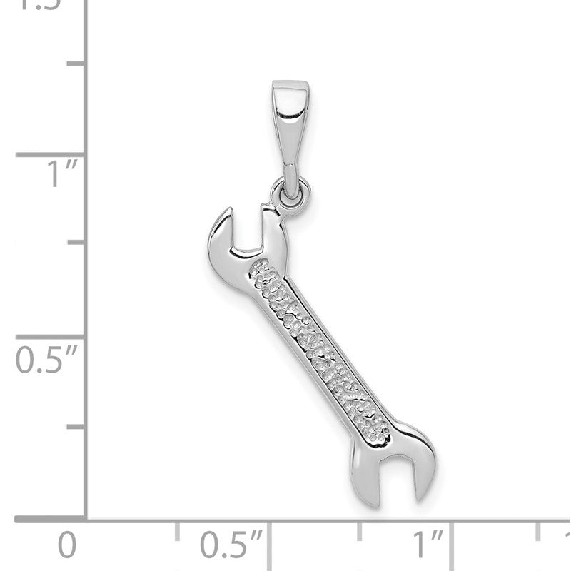14k White Gold 3-D Wrench Pendant K2814