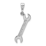 14k White Gold 3-D Wrench Pendant K2814