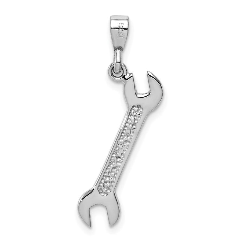 14k White Gold 3-D Wrench Pendant K2814