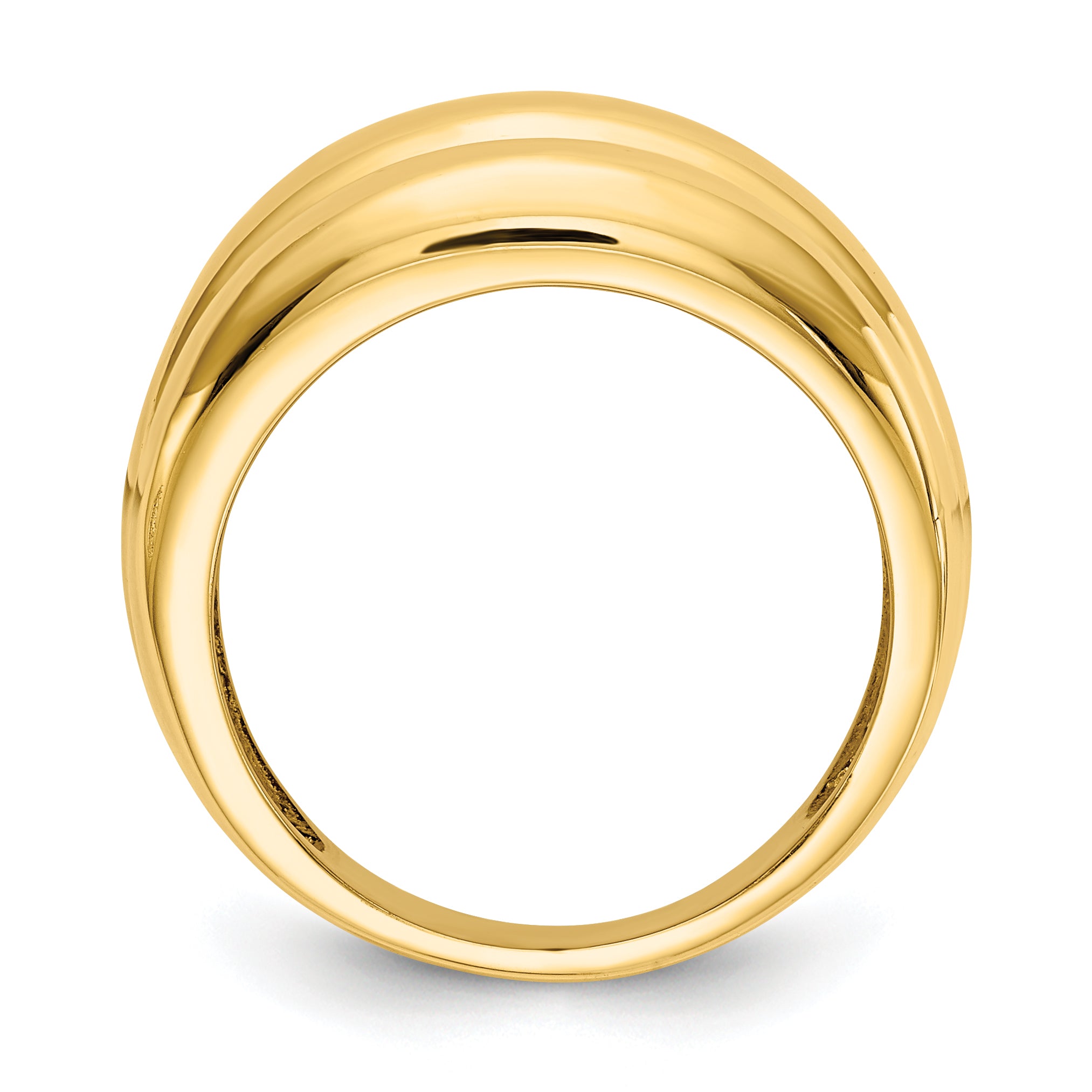 14k Polished Scalloped Dome Ring R322