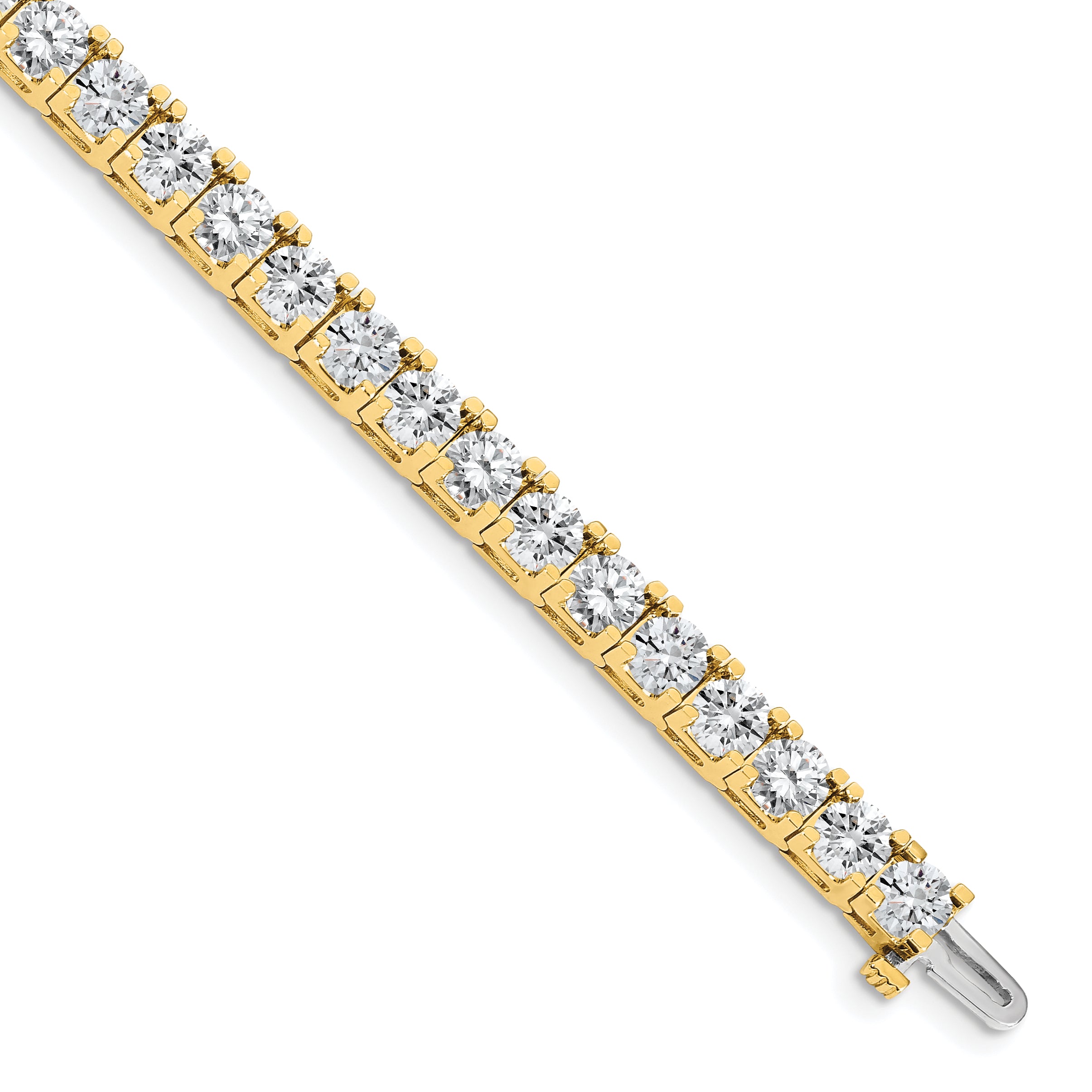 14k Complete 17 carat Round AAA Diamond 4-prong 7 inch Tennis Bracelet X2048AAA