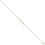 14K Polished Arrow 9 inch Plus 1 inch Extender - Total 10 inch Anklet ANK275