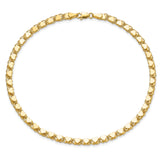 14k Polished Double-Sided Hearts Double Link 10 inch Anklet ANK98