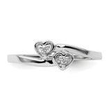 14k White Gold Polished VS Diamond Two Hearts Ring Y1836VS