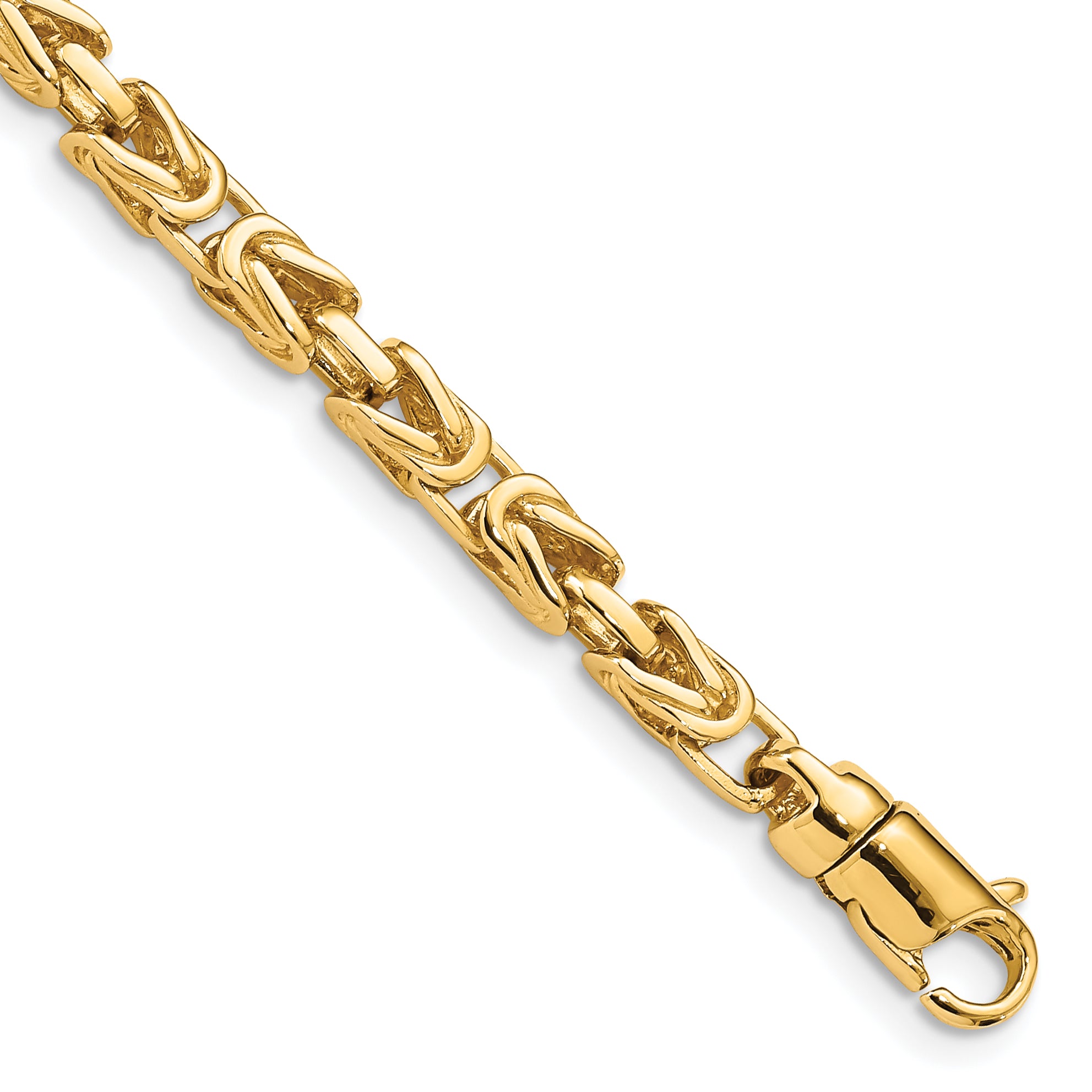 14K 18 inch 4.1mm Hand Polished Byzantine Link with Lobster Clasp Chain LK744