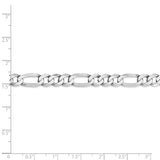 14K White Gold 20 inch 7mm Flat Figaro with Lobster Clasp Chain WFIG180