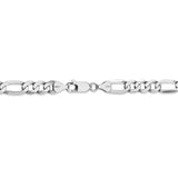 14K White Gold 20 inch 7mm Flat Figaro with Lobster Clasp Chain WFIG180