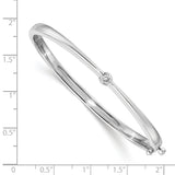 14k White Gold Complete 1/4 carat VS Diamond Hinged Oval Bangle Bracelet XB179VS