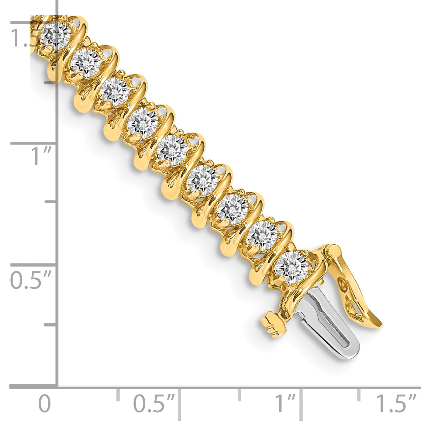 14k Complete 3.72 carat Round A Diamond Fancy Spiral 7 inch Tennis Bracelet X2005A
