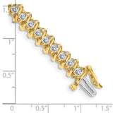 14k Complete 3.72 carat Round A Diamond Fancy Spiral 7 inch Tennis Bracelet X2005A