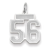 14kw Small Satin Number 56 Charm WSS56