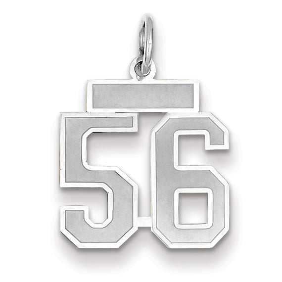14kw Small Satin Number 56 Charm WSS56