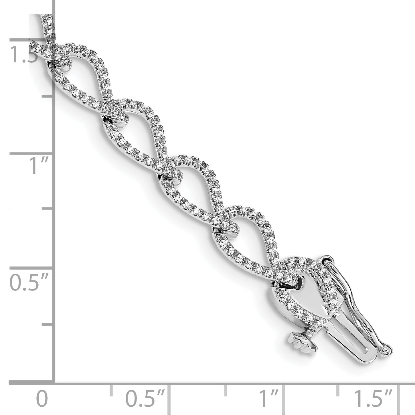 14k White Gold Complete 1 carat Diamond Fancy Link 7 inch Bracelet BM4613