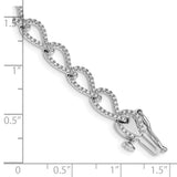 14k White Gold Complete 1 carat Diamond Fancy Link 7 inch Bracelet BM4613