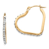 14k Diamond Fascination Diamond Dust/Accent Heart Hoop Earrings DF258