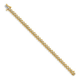 14k Complete 2.25 carat Round AAA Diamond Fancy Spiral 7 inch Tennis Bracelet X2003AAA