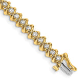14k Complete 2.25 carat Round AAA Diamond Fancy Spiral 7 inch Tennis Bracelet X2003AAA
