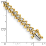 14k Complete 2.25 carat Round AAA Diamond Fancy Spiral 7 inch Tennis Bracelet X2003AAA