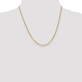 14K 10 inch 2.2mm Flat Beveled Curb with Lobster Clasp Anket FBU060