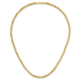 14K 26 inch 4.25mm Diamond-cut Rope with Lobster Clasp Chain 033L
