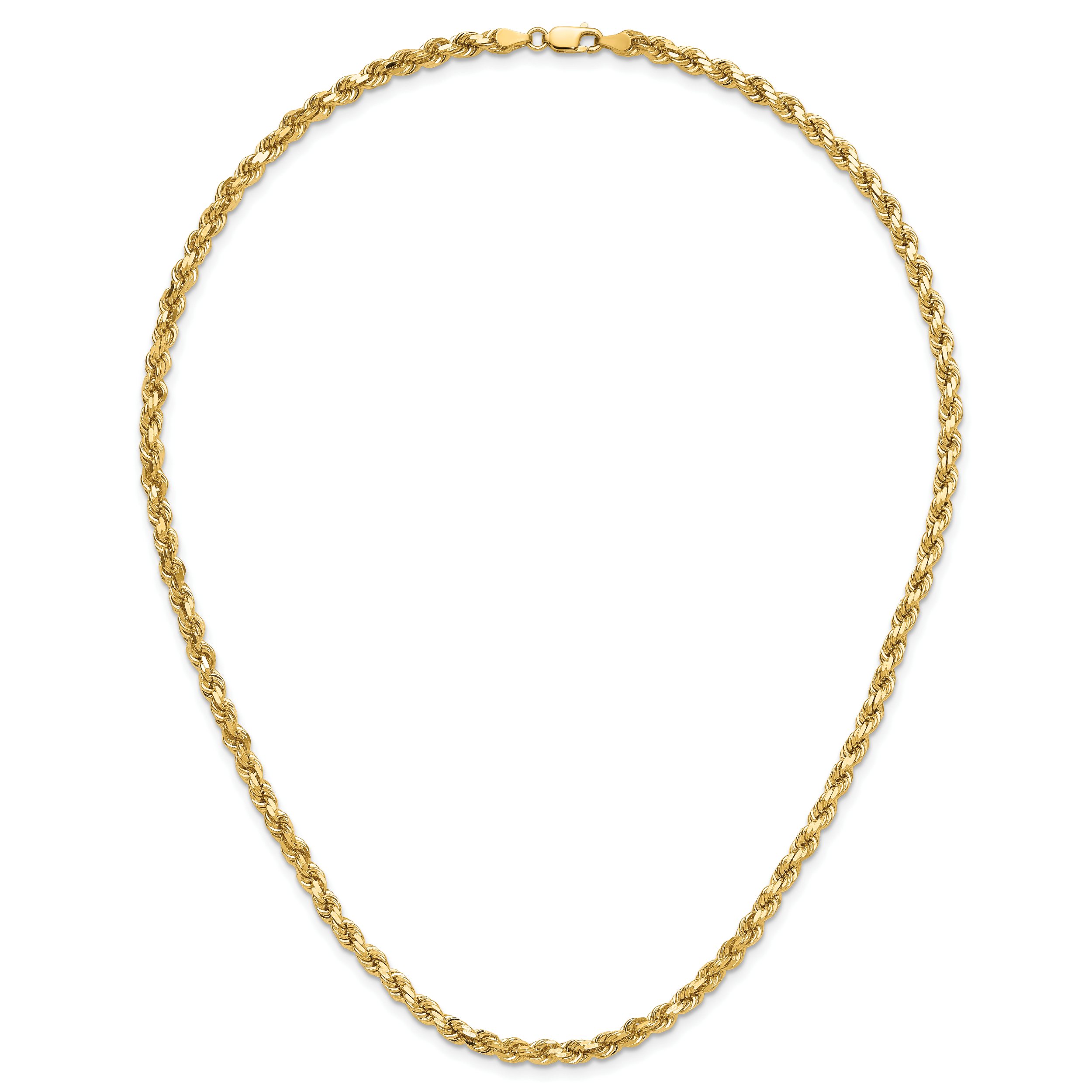 14K 26 inch 4.25mm Diamond-cut Rope with Lobster Clasp Chain 033L