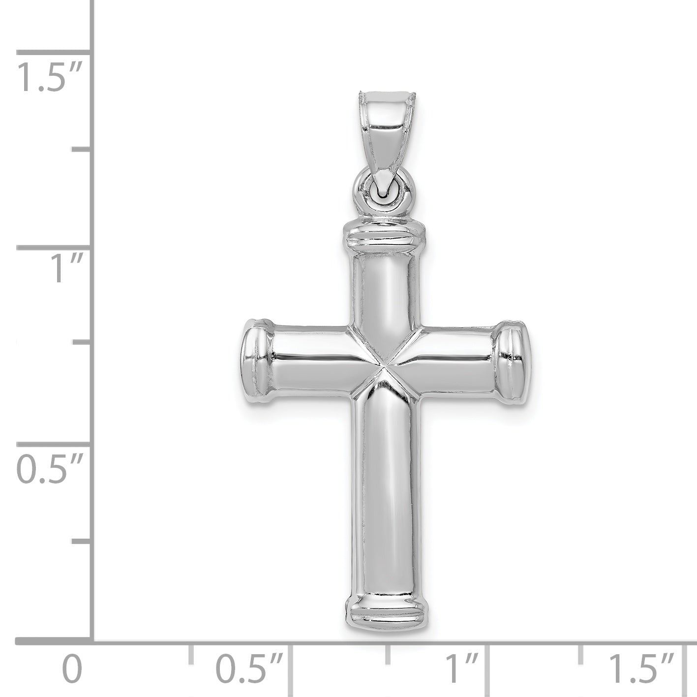 14k White Gold Polished Cross Pendant D3174