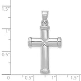 14k White Gold Polished Cross Pendant D3174